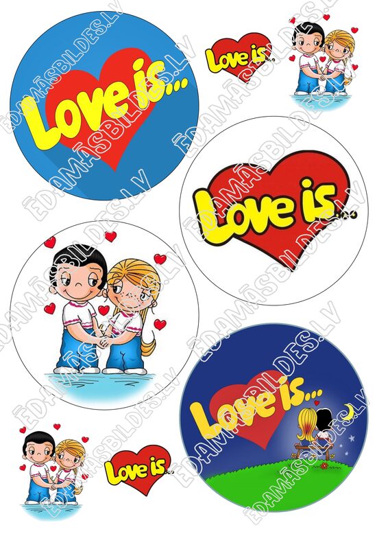 Cukura papīrs ar apdruku " Love is", BENTO